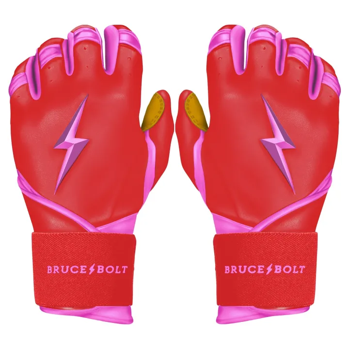 Discount BADER Series Long Cuff Batting Gloves Pink|Red