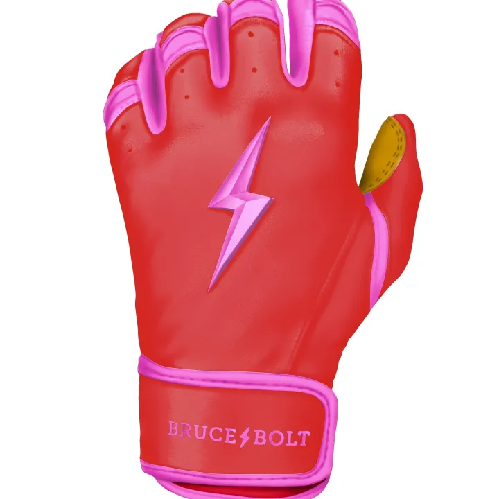 BADER Series Short Cuff Batting Gloves Pink|Red