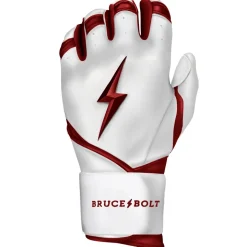 Outlet CHROME Series Long Cuff Batting Gloves White|Red