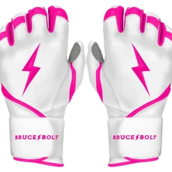 Online CHROME Series Long Cuff Batting Gloves Pink|White