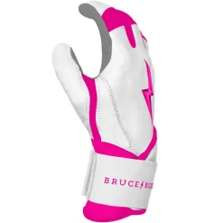 Online CHROME Series Long Cuff Batting Gloves Pink|White