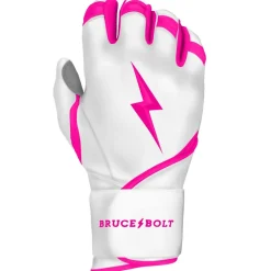 Online CHROME Series Long Cuff Batting Gloves Pink|White