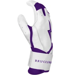 Clearance CHROME Series Long Cuff Batting Gloves White|Purple