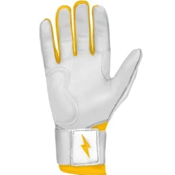 Sale CHROME Series Long Cuff Batting Gloves White|Yellow