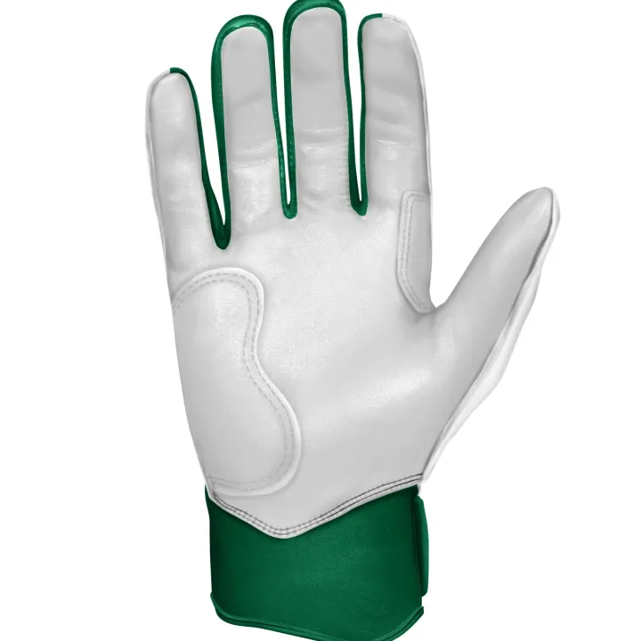 Online CHROME Series Short Cuff Batting Gloves White|Green