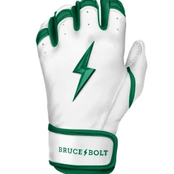 Online CHROME Series Short Cuff Batting Gloves White|Green