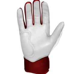 Online CHROME Series Short Cuff Batting Gloves White|Red