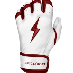 Online CHROME Series Short Cuff Batting Gloves White|Red