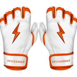 Discount CHROME Series Short Cuff Batting Gloves White|Orange