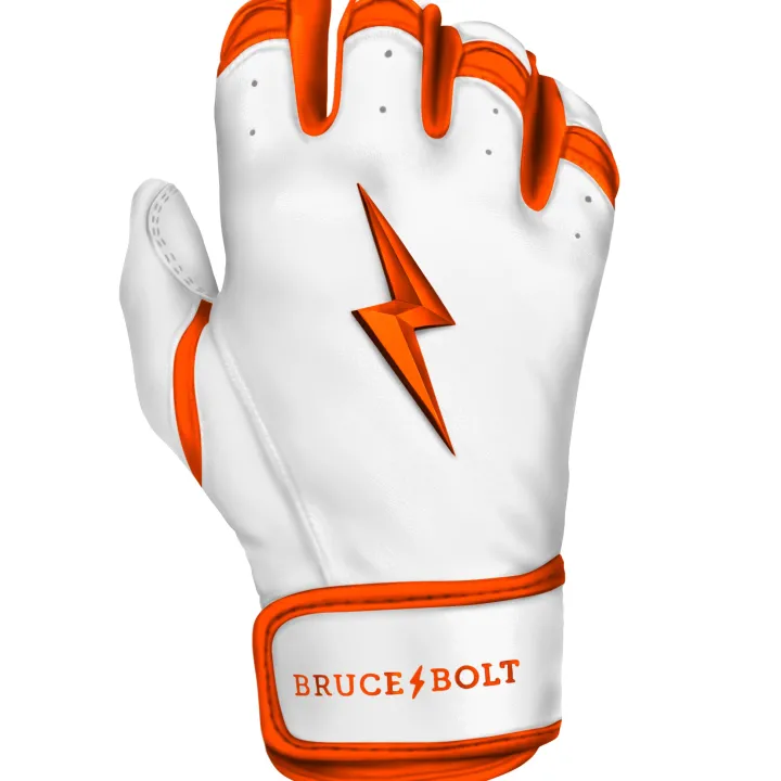 Discount CHROME Series Short Cuff Batting Gloves White|Orange