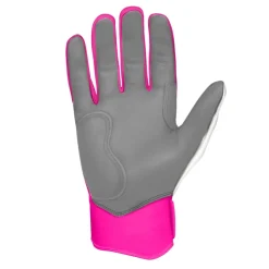 Clearance CHROME Series Short Cuff Batting Gloves Pink|White