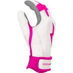 Clearance CHROME Series Short Cuff Batting Gloves Pink|White