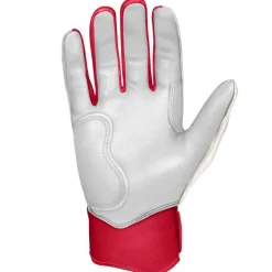 Hot CHROME Series Short Cuff Batting Gloves White|Red