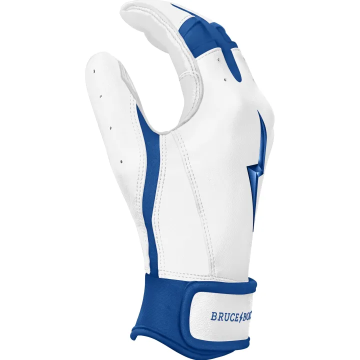Online CHROME Series Short Cuff Batting Gloves White|Blue