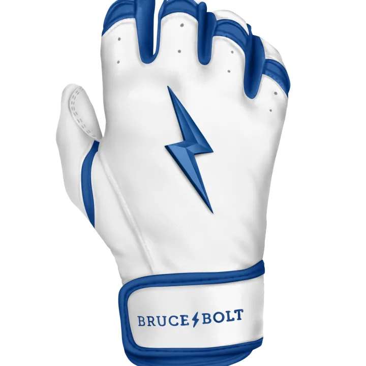 Online CHROME Series Short Cuff Batting Gloves White|Blue