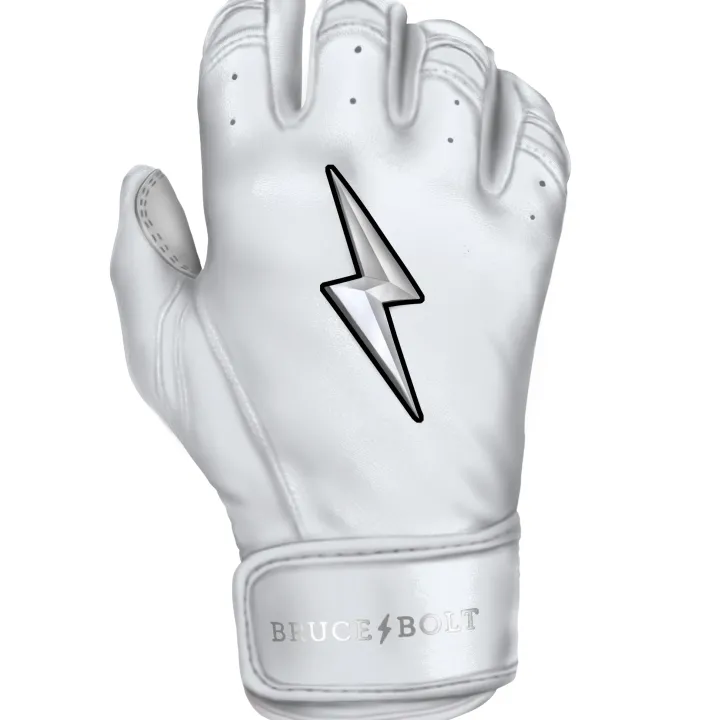 Sale CHROME Series Short Cuff Batting Gloves White|Batting Gloves