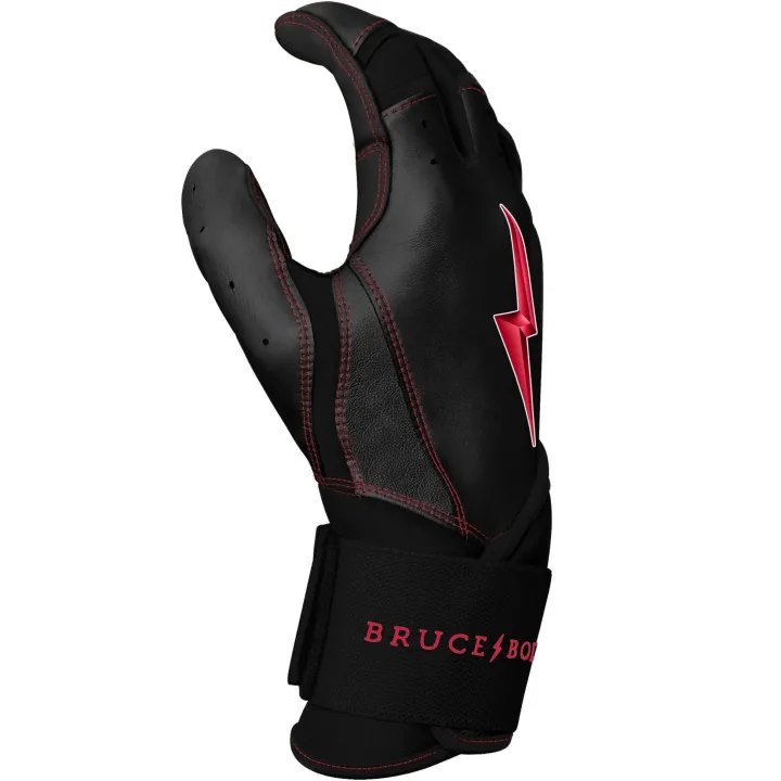 Sale Creator Series Long Cuff Batting Gloves Black|Red