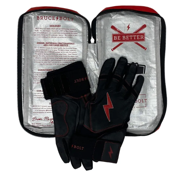 Sale Creator Series Long Cuff Batting Gloves Black|Red