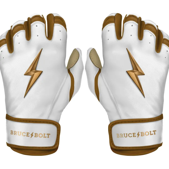 Clearance GOLD Series Short Cuff Batting Gloves Specialty|White