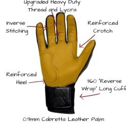 Best Long Cuff Batting Gloves Black|Batting Gloves