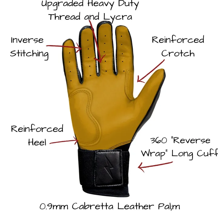 Best Long Cuff Batting Gloves Black|Batting Gloves