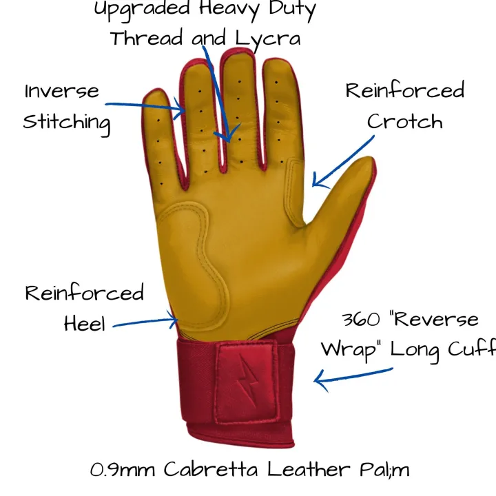 Discount Long Cuff Batting Gloves Red|Batting Gloves