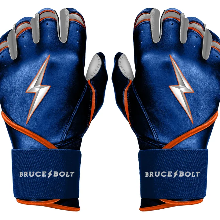 New NIMMO Series Long Cuff Batting Gloves Blue|Orange