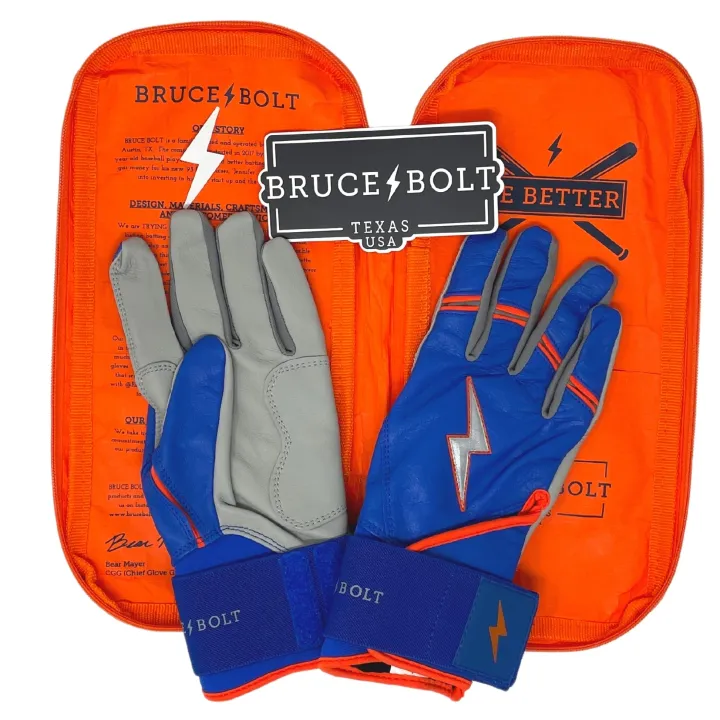 New NIMMO Series Long Cuff Batting Gloves Blue|Orange