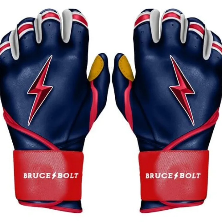 Online Patriot Series Long Cuff Batting Gloves Specialty|Blue