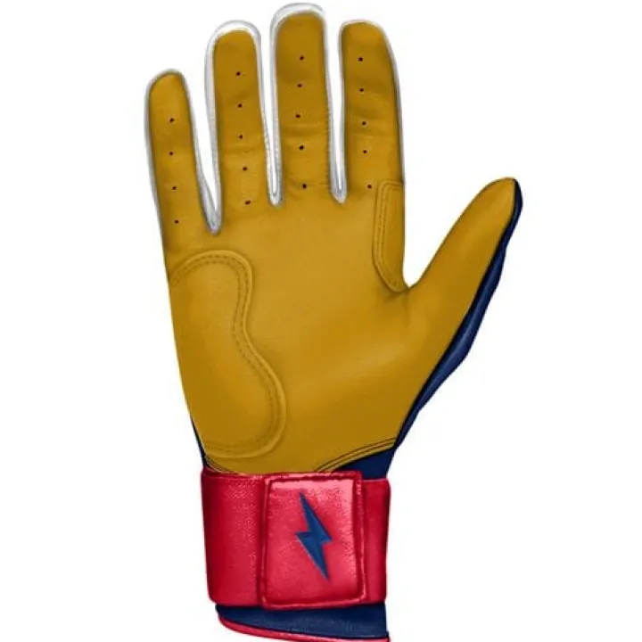 Online Patriot Series Long Cuff Batting Gloves Specialty|Blue