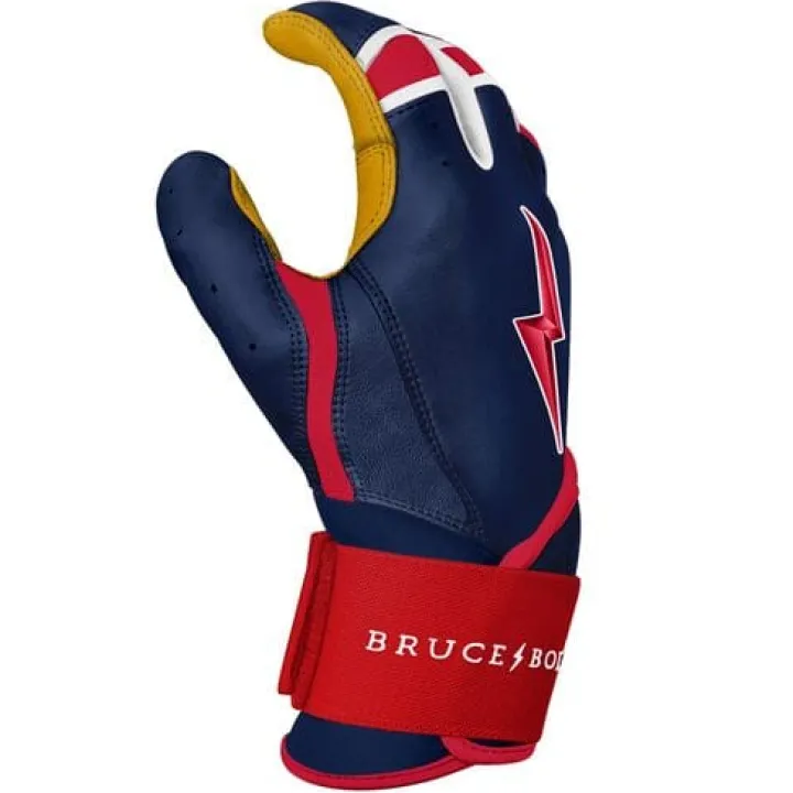 Online Patriot Series Long Cuff Batting Gloves Specialty|Blue