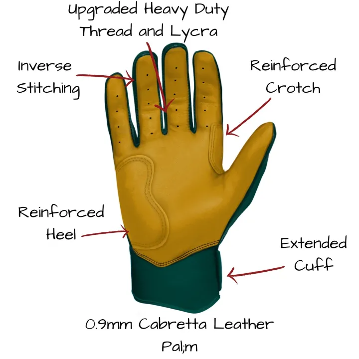 New Short Cuff Batting Gloves Green|Batting Gloves