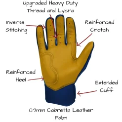Short Cuff Batting Gloves Blue|Batting Gloves